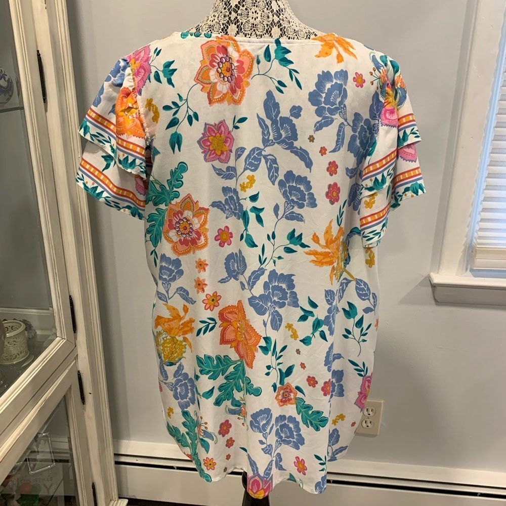 Rachel Zoe Floral Print Top - Multicolor NWT - Picture 2 of 10